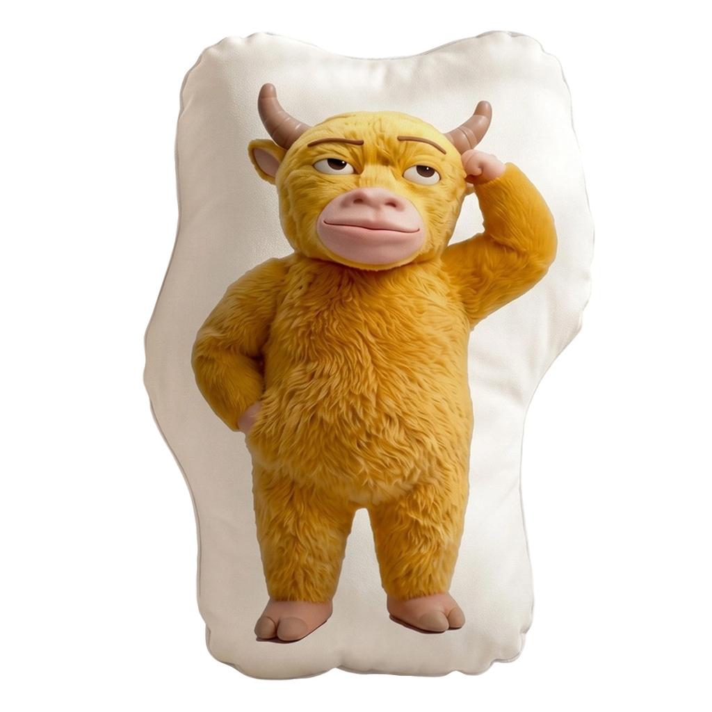 50cm abstract cow-shaped throw pillow
