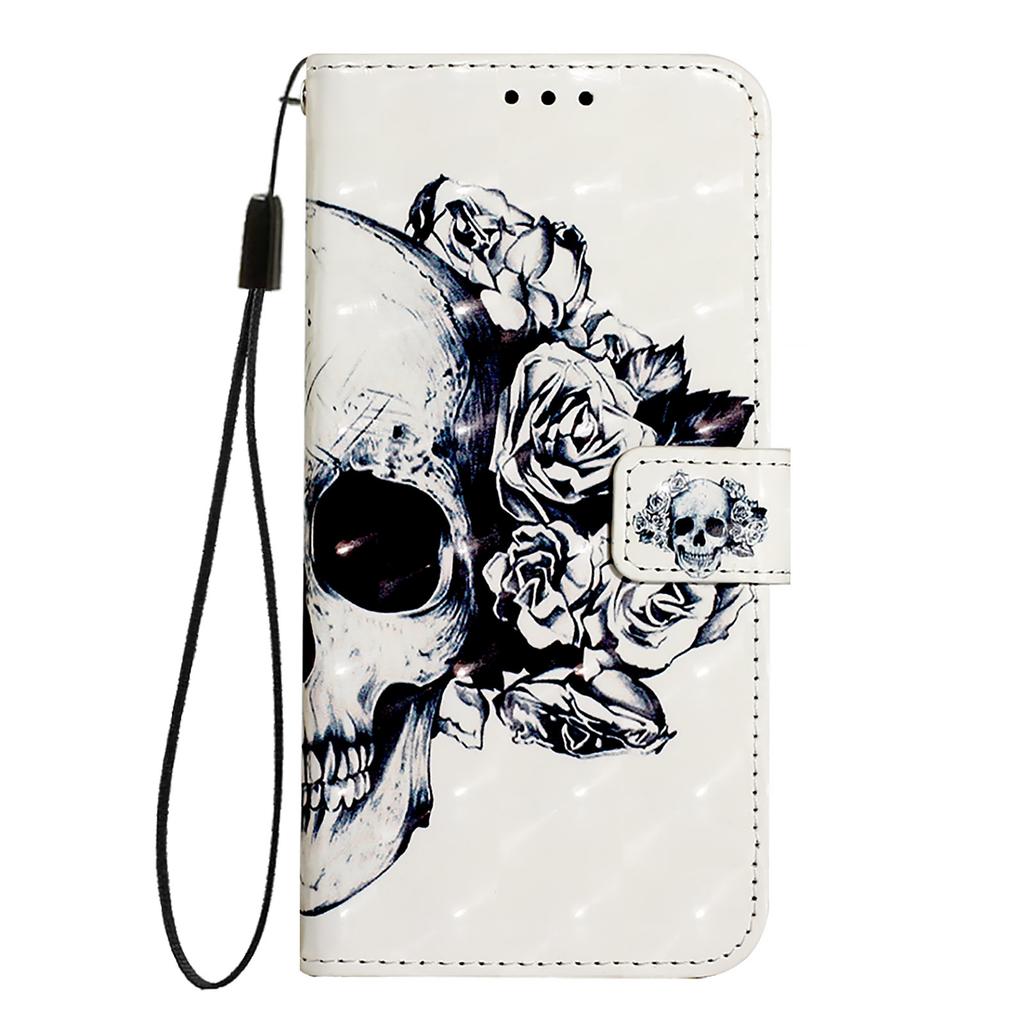 For Samsung Galaxy S24 FE Leather Case Pattern Printing Wallet Stand Mobile Cover with Strap