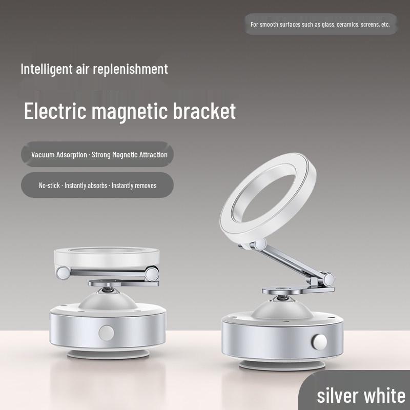 2026 15W Wireless Fast Charging Suction Cup Magnetic Phone Holder with Automatic Electric Vacuum Adsorption