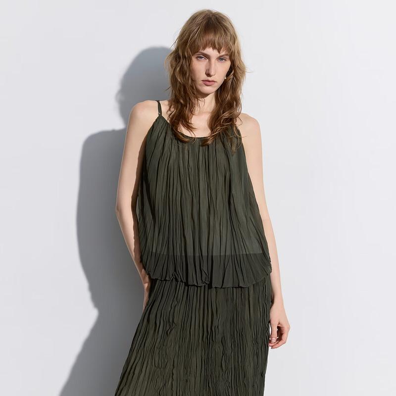 ELLE Women s Irregular Pleated Camisole Top S