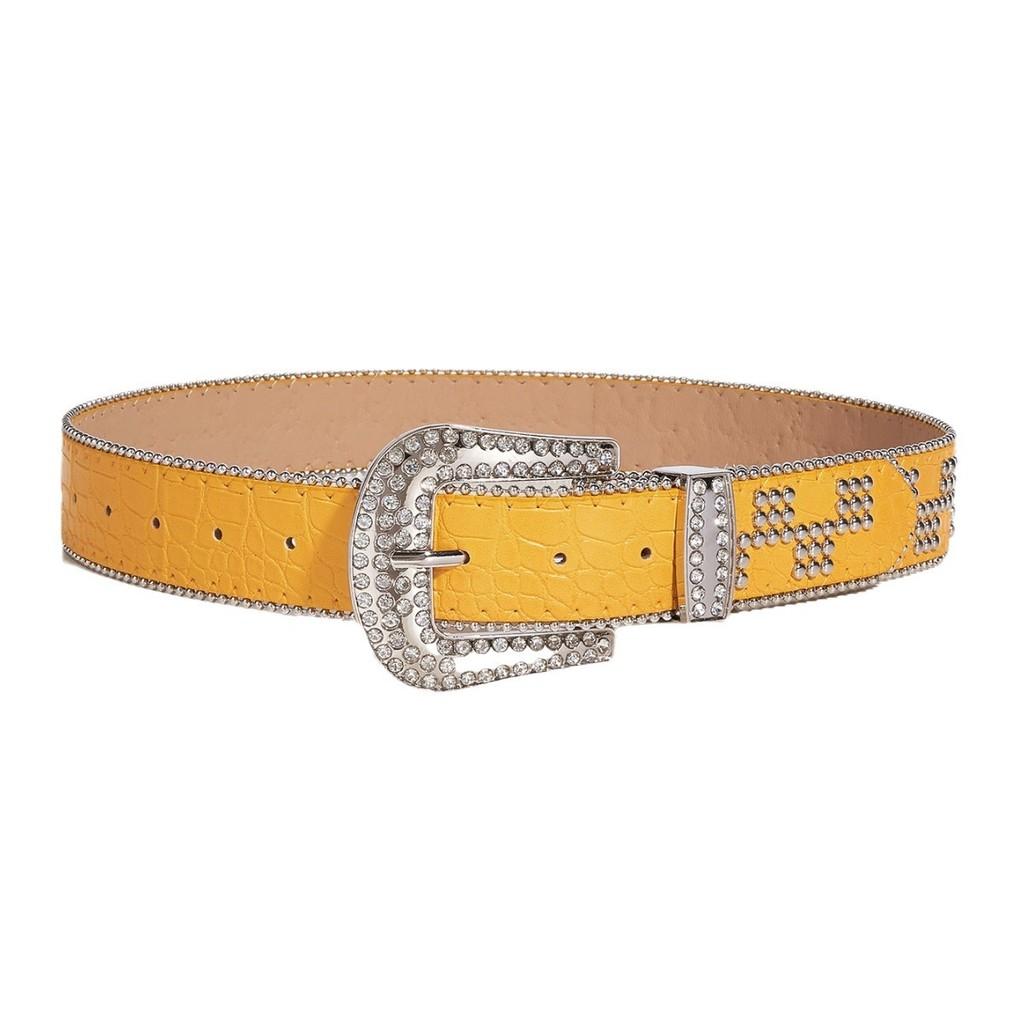 Style Pu Leather Belt With Starry Compass Buckle For Casual Youth Fashion