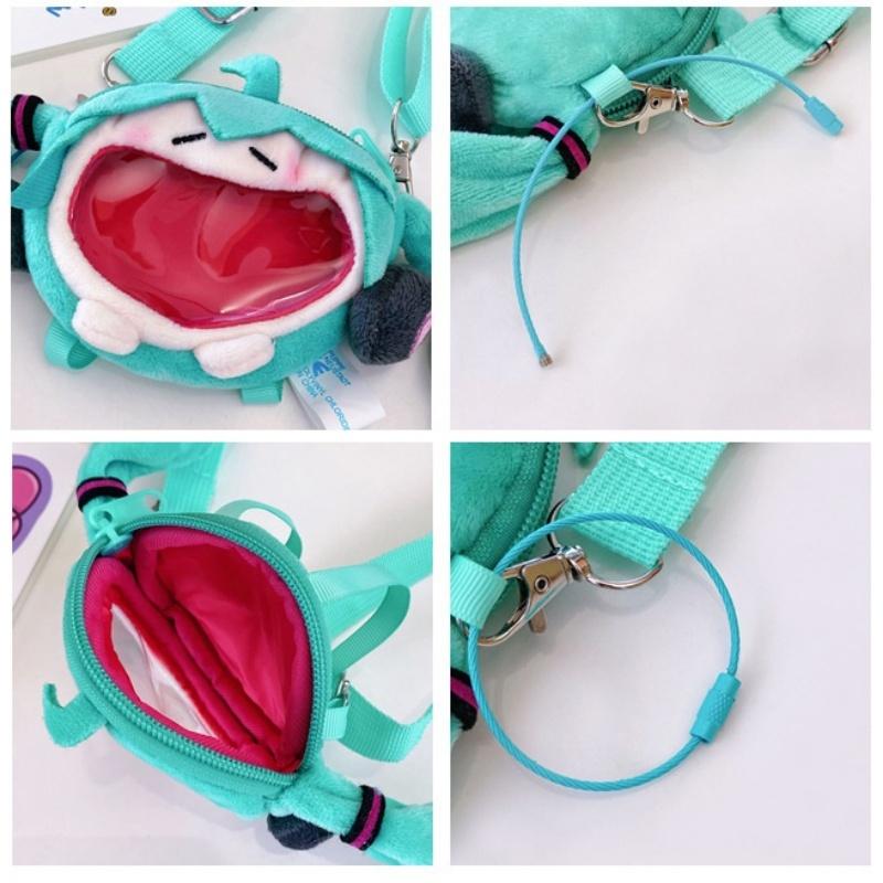 Portmonetka na monety Hatsune Miku Torba na ramię Kreskówka Kawaii 14 cm Torba na słuchawki Pluszowa torba na ból Torba crossbody Breloczek dziewczyna Prezent