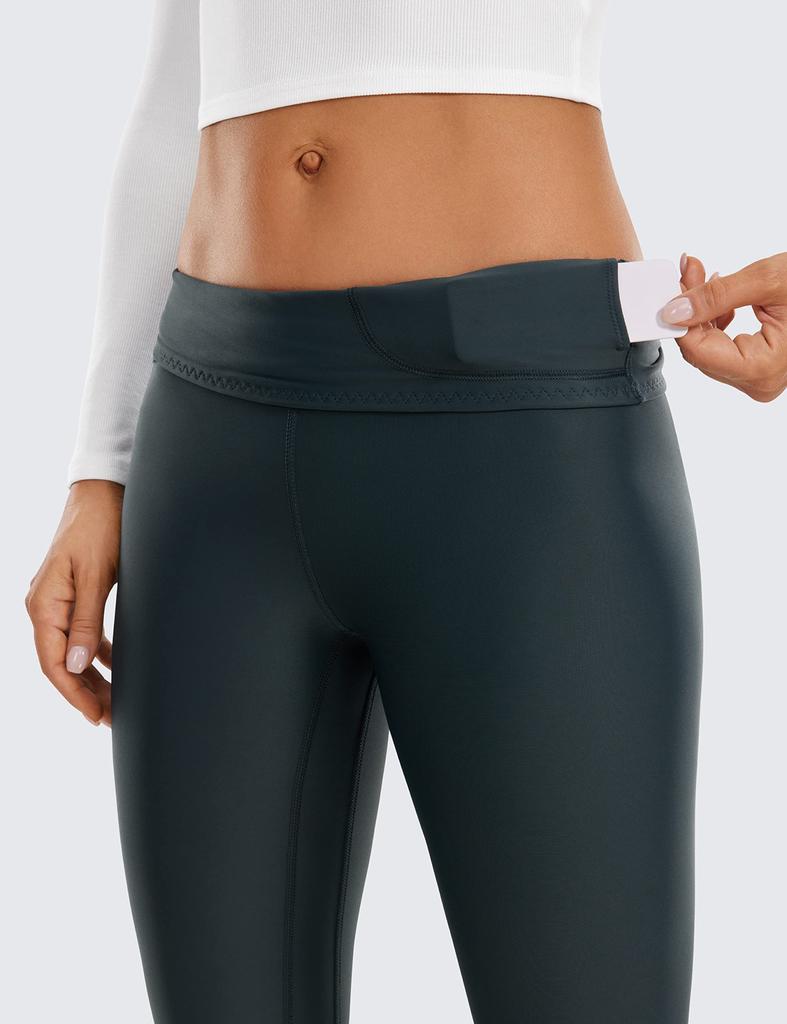 CRZ YOGA Full Length Yoga Pants for Cold Size M Women's Fleece-Lined Fitness, Autumn/Winter, Protection, Sweat-Wicking, Quick-Drying, Breathable,