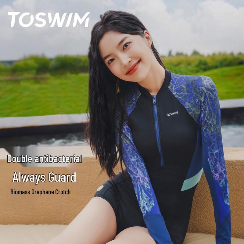 TOSWIM Women s Long Sleeve One-Piece Conservative Surfing Swimsuit L