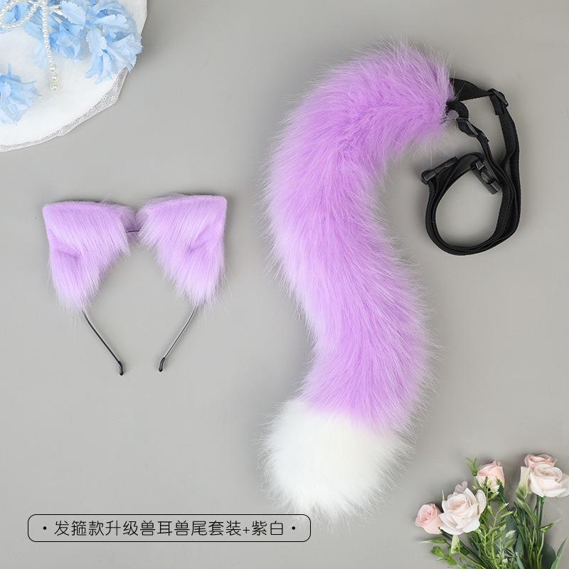 A piece of lolita jewelry, handmade imitation headband, upgraded animal ear tail accessories set.