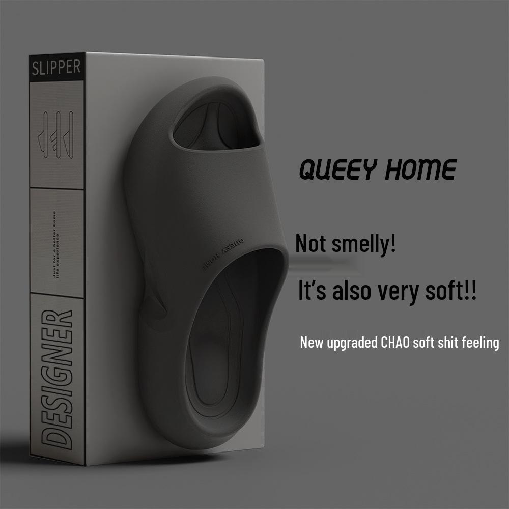 

Мужские и женские летние 2024 года нескользящие шлепанцы на толстой подошве для дома/улицы, для ванной - дизайн Наступил в какашку 38-39 чёрный