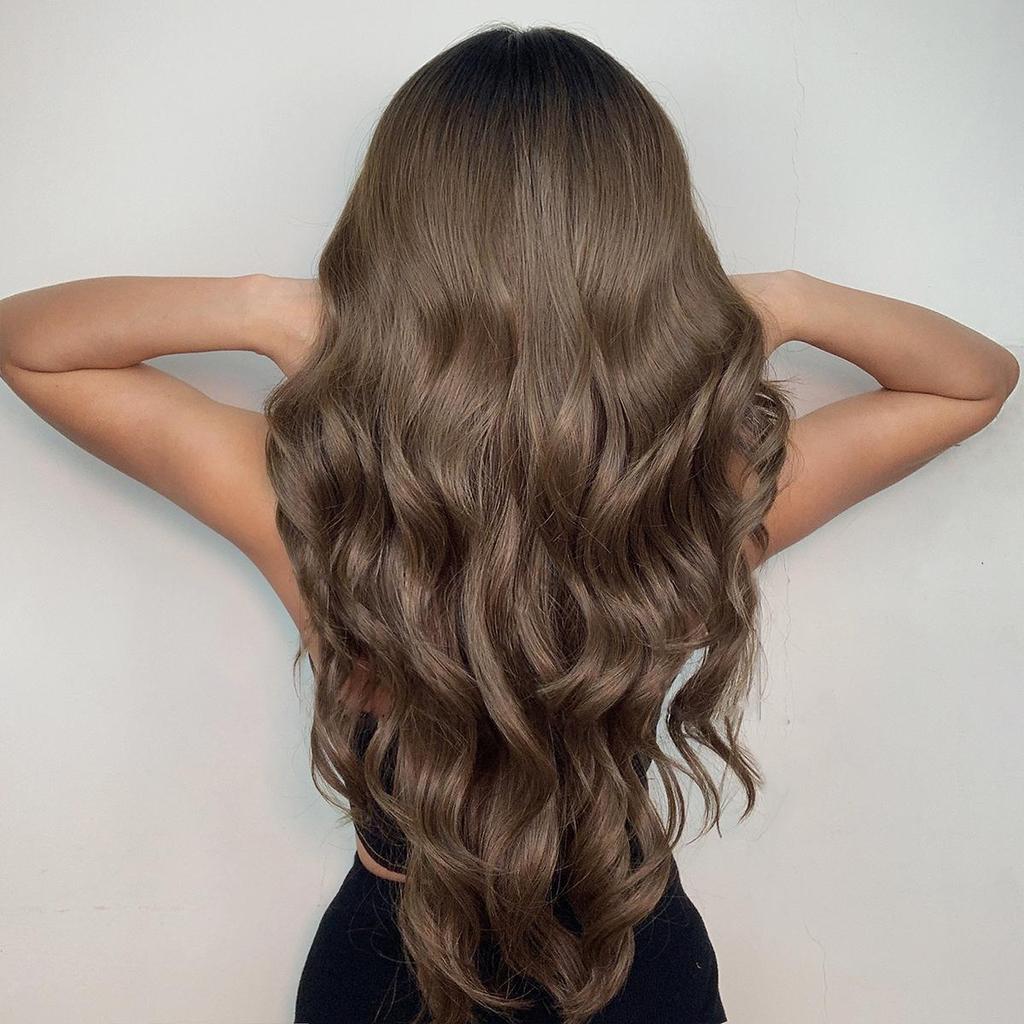 Women's 66cm Hair Simulation Hair Lace Wig Light Brown Hair Rose Hair Net Headwear Full Headwear Pure Hand Woven Carney Kanekalon Wig