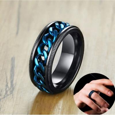Blue Chain Men's Ring