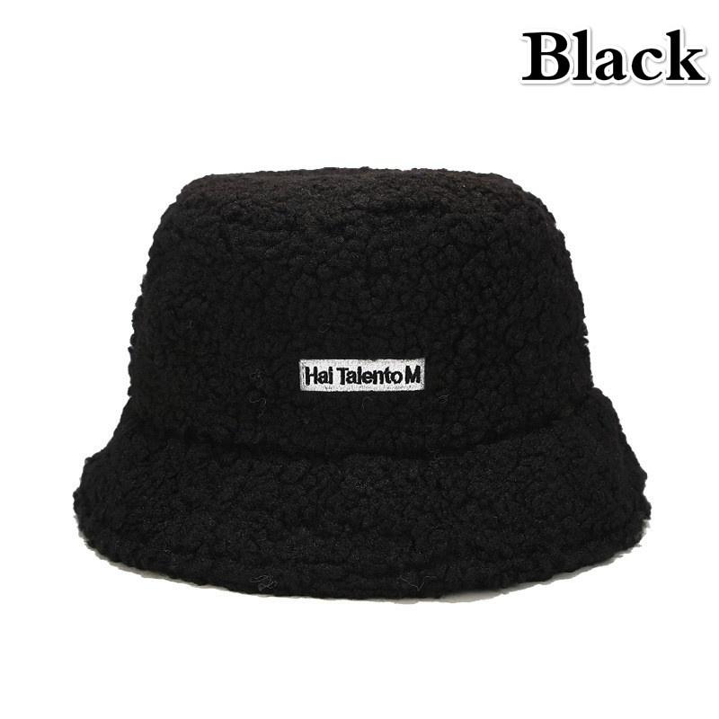 Женская зимняя кашемировая шляпа-рыбак с вышитыми буквами чёрный