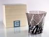 GREEM MARKET Crafts with wooden box Glasswork Kiriko Glass Cup Shochu glass Rocks glass Black Chrysanthemum connection Product GMS01856 number