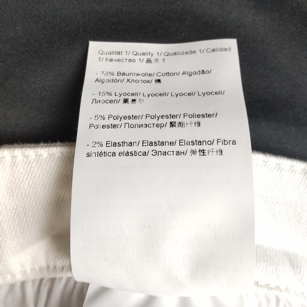 NEW Tag Unused ESCADA Flare Pants 36 Women S-M Inset 78cm White Denim Bottoms(USED)