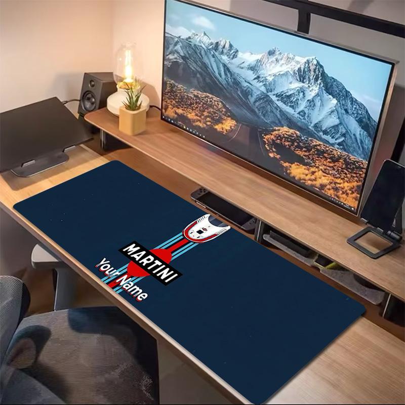 Martini Custom Name Large Size Mouse Pad Large Gaming Table Cushion Non-slip Laptop Tablet Big Mousepad XXL Mat Mini PC Playmat With Lock edge
