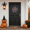 Spooky Home Party Supplies Wooden Halloween Door Hanger Sign, Spider Web Hanging Trick Gift for Friends or Treat Plaque, Rustic Farmhouse Entryway