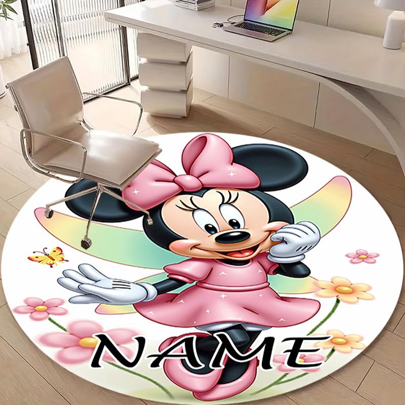 Personalized M-Minnie Round Chair Office Rug - Perfect for Mat, Office Chair & More - Ideal Gift for Birthdays and Holidays