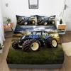 3D Tractor Fitted Sheet Kids Farm Equipment Trucks Bedding Set for Boys, Tractors Vehicles Bed Sheet Set Breathable Bed Cover