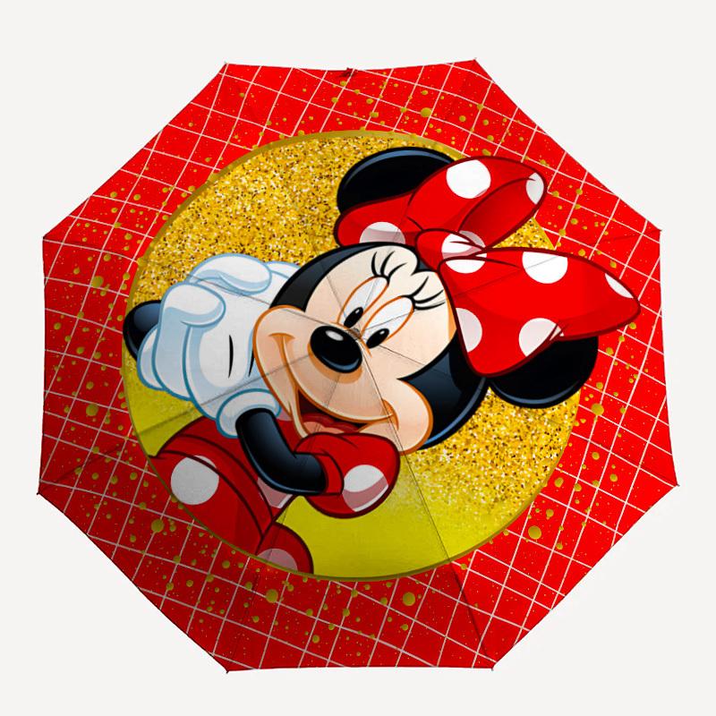 

1pc Minnie Mouse Automatic Umbrella | Portable Foldable 8-Rib Manual Open, Casual Accessory, Durable Canopy yy250823090