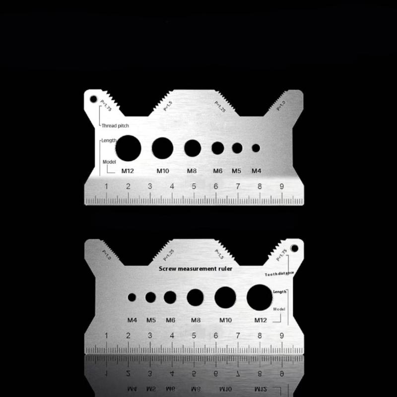 Multifunctional Precise Thread Measuring Tool With Bilingual Marking Corrosion Resistant Stainless Steel Construction