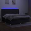 VidaXL Slat Bed Base with Mattress and LEDs, Upholstered Bed with Headboard, Double Bed, Adult Bedroom Bed, 3139063