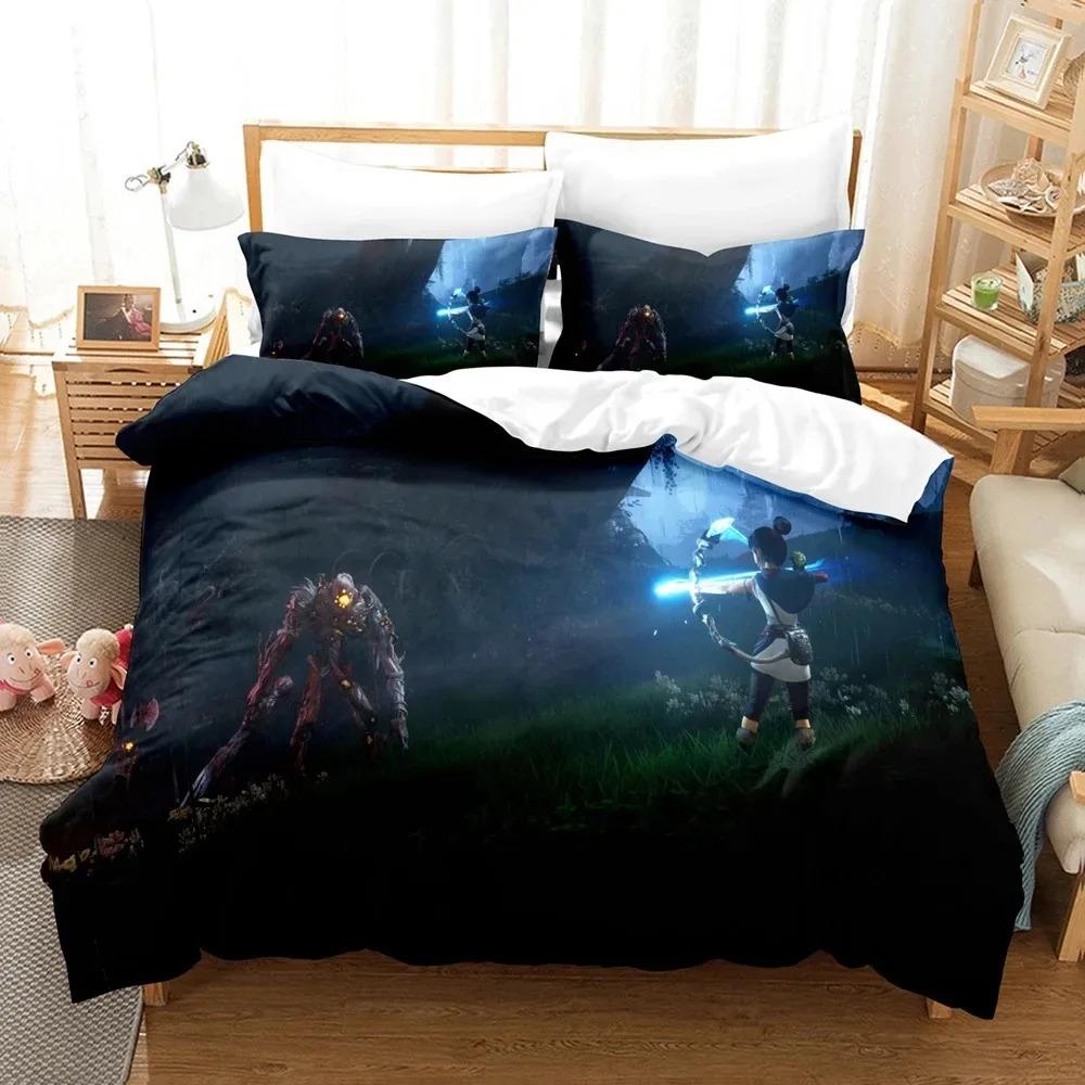 Anime Game Bridge Spirits Kena Bedding Set Duvet Cover Bed Set Quilt Cover Pillowcase Comforter King Queen Size Boys Adult