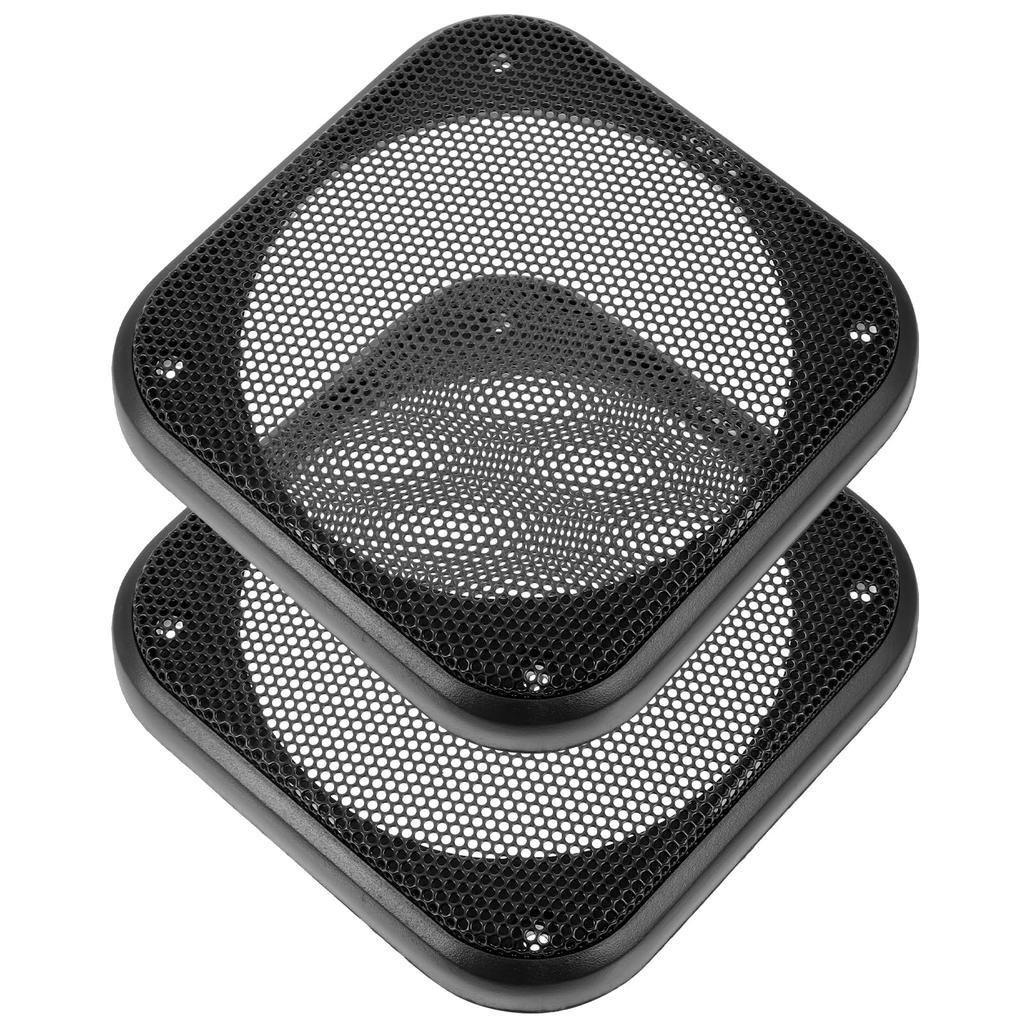 CALLARON 4" Square Car Speaker Grille Cover Set of 2 Steel Repair Replacement Decoration