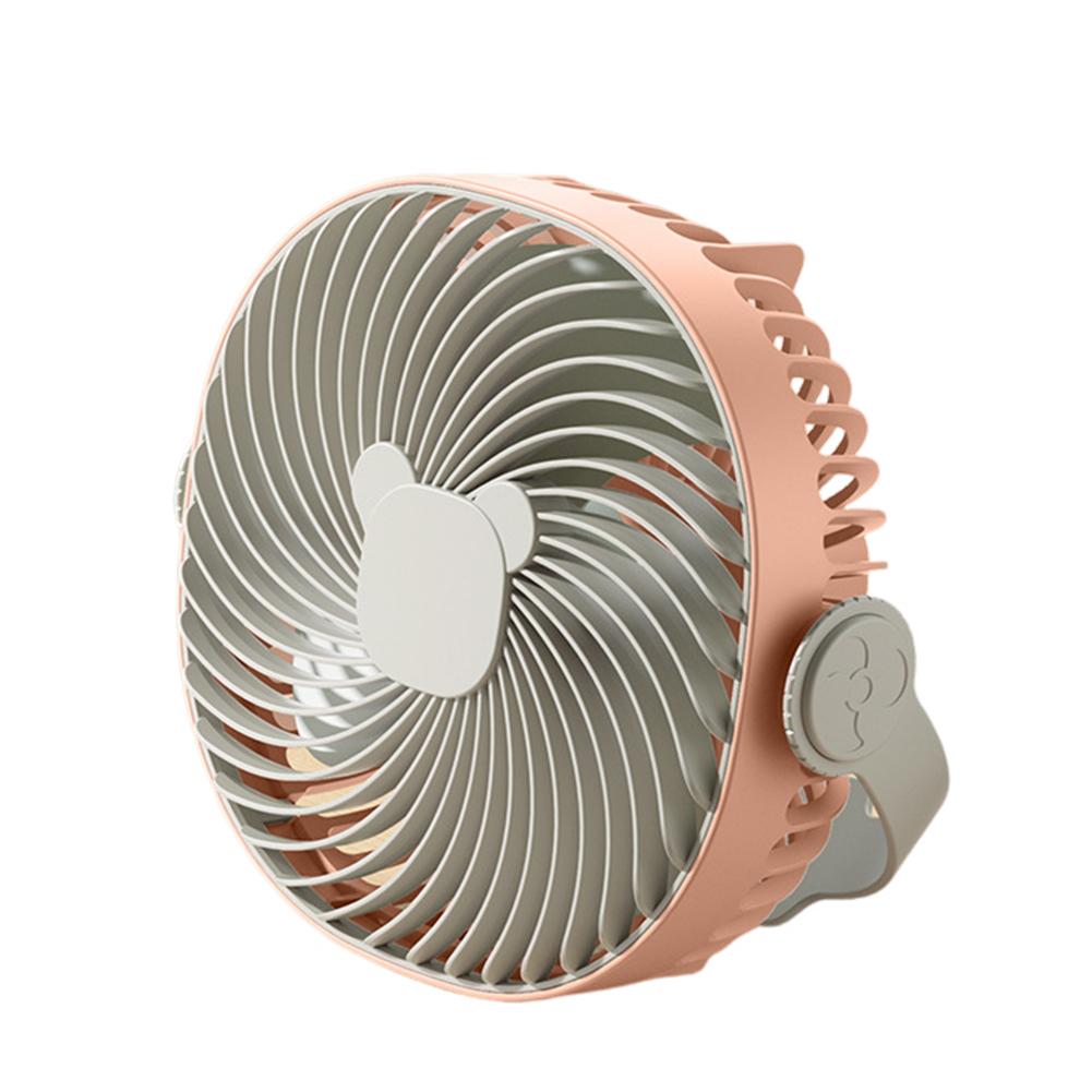Portable Fan, Personal Desk Fan With 3 Speeds, Night Light, 3 Blades, Hook, Built In High-capacity Battery pink#0