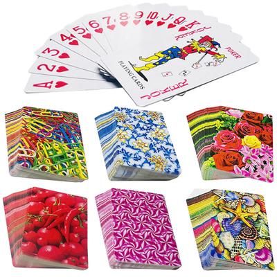 Hrací karty Pepper Stolní hry Dítě Dětské hračky Poker Modrá Červená Pivoňka Květina Dětská hračka Balíček Karetní hra Sada Perleťový knoflík