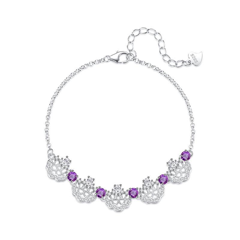 

S925 sterling silver crown bracelet women s natural olivine crystal stone micro-inlaid zircon sweet colored treasure jewelry women s jewelry gift 925 silver