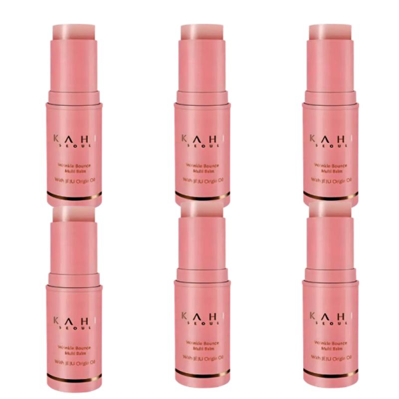 KAHI Wrinkle Bounce Multi Balm Applyable Facial Care Stick 9g X 6 Pcs