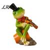 Small Outdoor Garden Decor Micro Landscape Ornament, Mini Frog Violin Playing Statue, Durable Resin Waterproof Sculptures Hand-Painted Figurines, for
