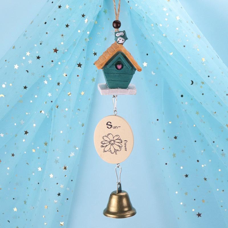 1pc Cute Resin Wind Chimes Hanging Creative Cartoon Birds Automobile Accessories Resin Crafts