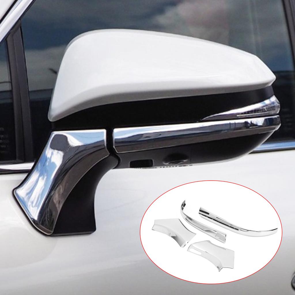 4Pcs Righthand Drive Rearview Mirror Strip AntiCollision Decoration Trim for Harrier Venza XU80 2020 2021