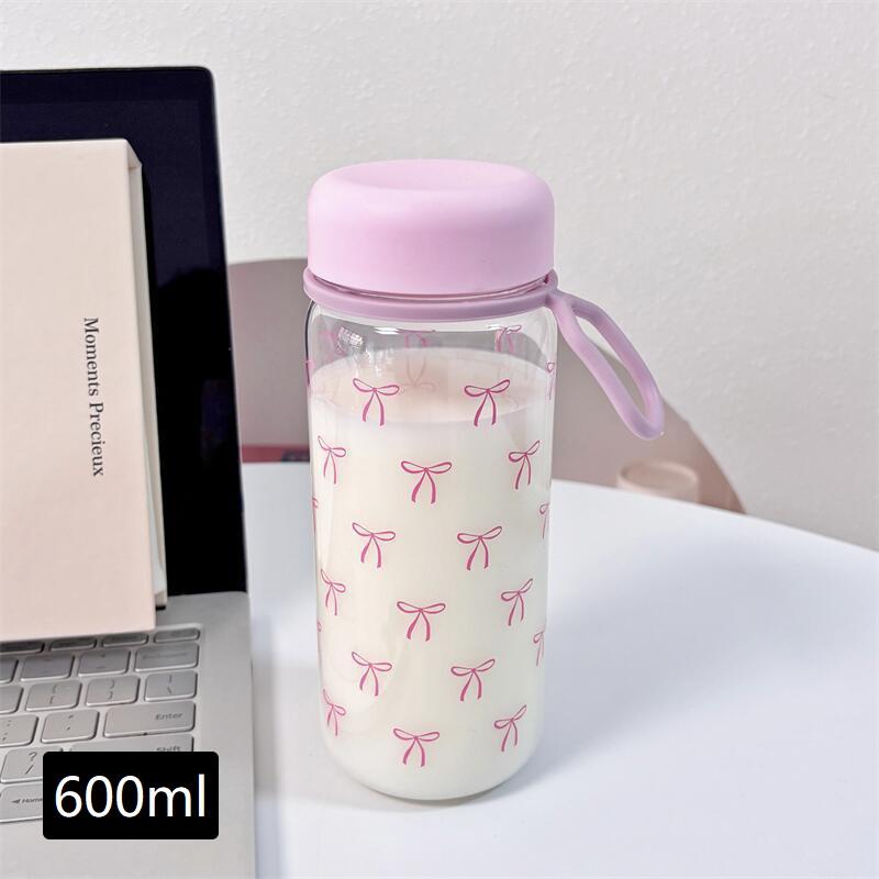 

Пластиковый стакан для воды с бантом, студенческий портативный стакан для холодных напитков, стакан для кофе, сока, молока, портативный, большой емкости L
