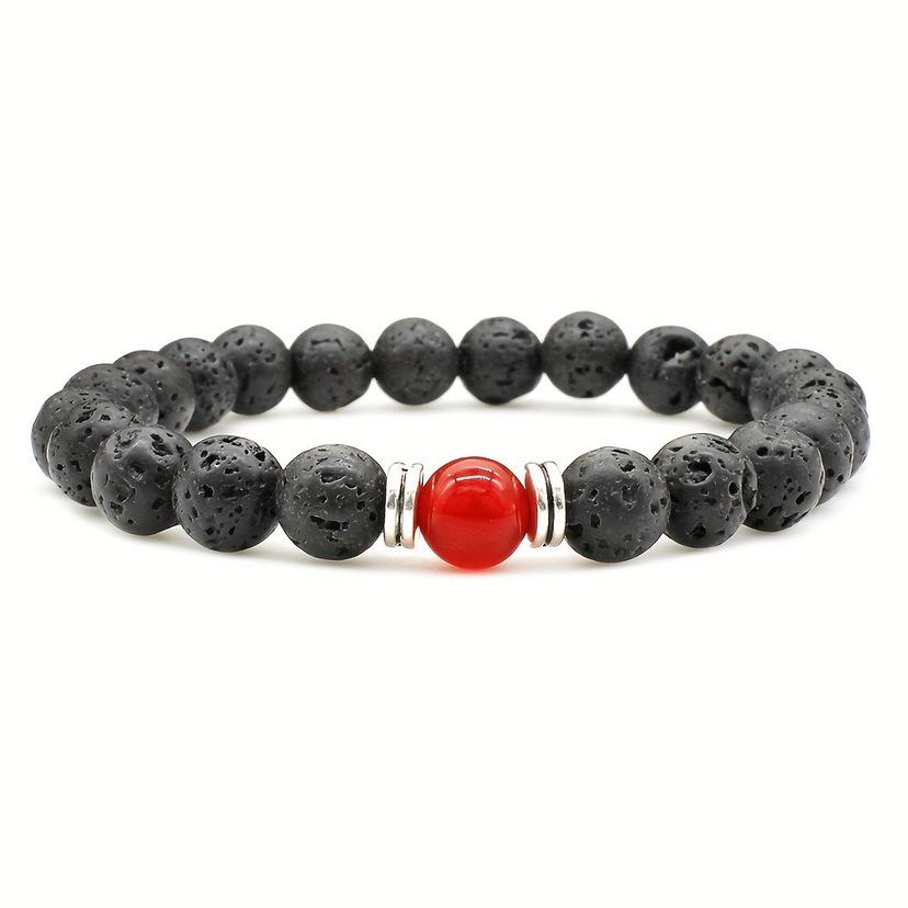 Unisex Tiger Eye & White Turquoise Beaded Bracelet