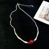 Clear and Cool Red Bean Necklace, Light Luxury and High-end, Collarbone Chain, Personalized and Niche Design, Short Necklace