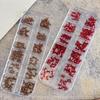 12 Grids/Box Bow Nail Art Decorations 3D Red Brown Bowknot Resin Charms Jewelry Diy Manicure Decoration Supplies Accessories