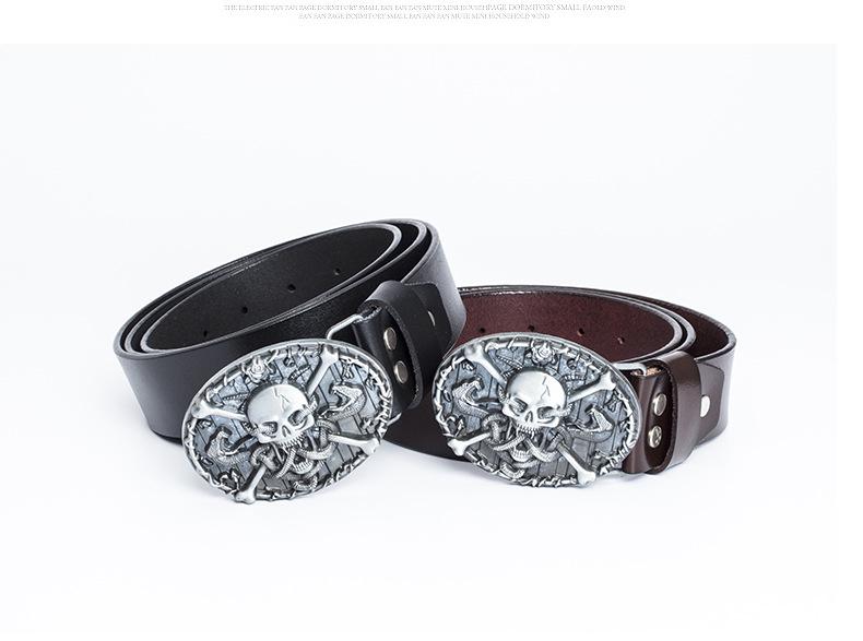 Men's Trendy Casual Cowhide Leather Belt with Alloy Smooth Buckle