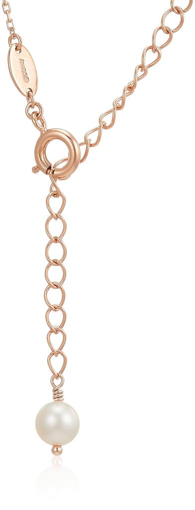 Estelle Disney "The Little Mermaid" June Birthstone Silver and Pink Gold Plated Akoya Pearl Necklace (0772-2137-0019-0000)