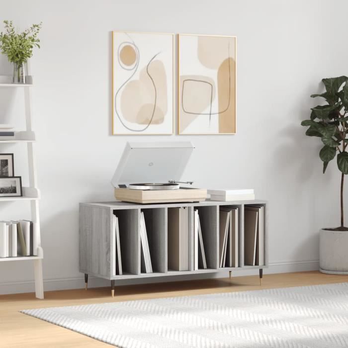 VidaXL Armoire à disques sonoma gris 100x38x48 cm bois d'ingénierie 831746