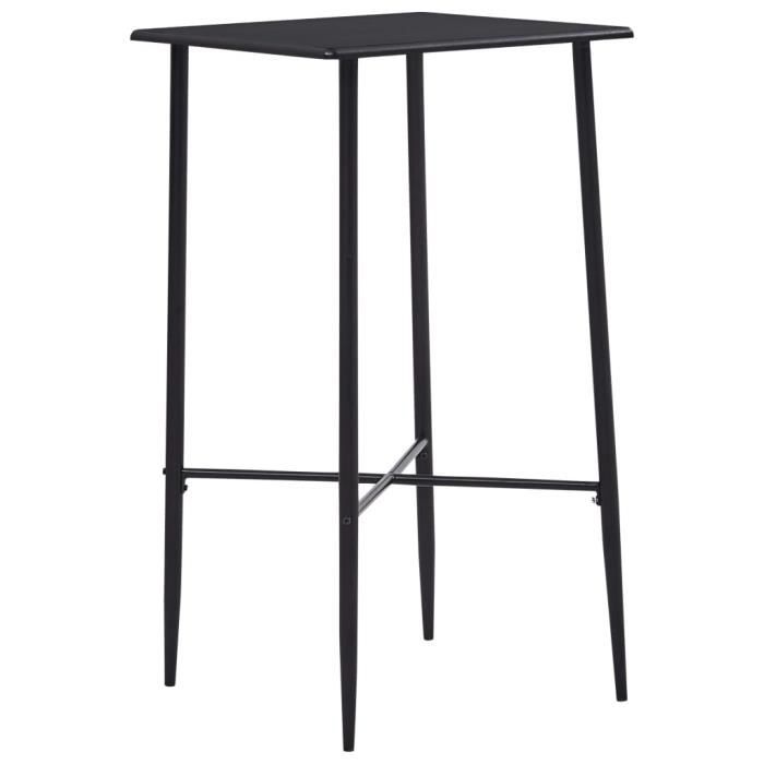 Table de bar - VIDAXL - Noir - 60x60x111 cm - MDF - 2 places - Montage facile