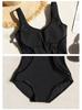 Women's Tummy-Slimming One-Piece Swimsuit: Sporty, Simple, Fashionable 2026 Model for Hot Springs & Pools