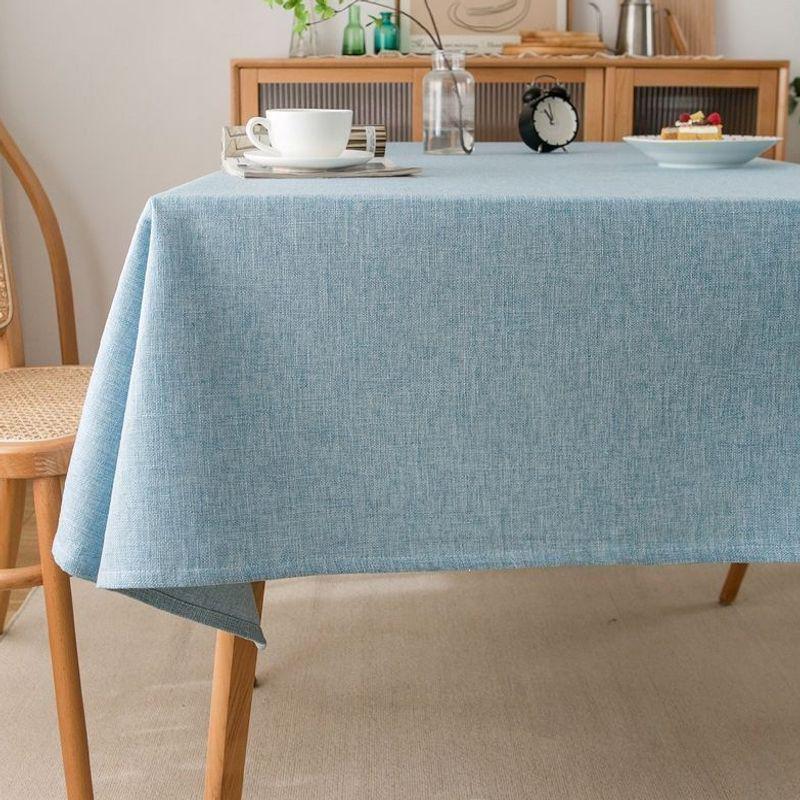 Mantel de Algodón y Lino Grueso de Alta Calidad - Elegante Diseño Liso para Mesas de Comedor y de Té, Nueva Colección