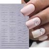 French Tips Nail Sticker 5D Embossed Crystal French Nail Decals Gold Silver Black Line Design Adhesive Slider Nails Art