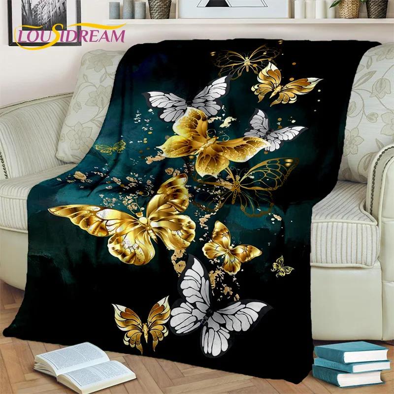 Dream Butterfly Flower Cartoon Blanket,Soft Throw Blanket for Home Bedroom Bed Sofa Picnic Travel Office Rest Nap Cover Blanket