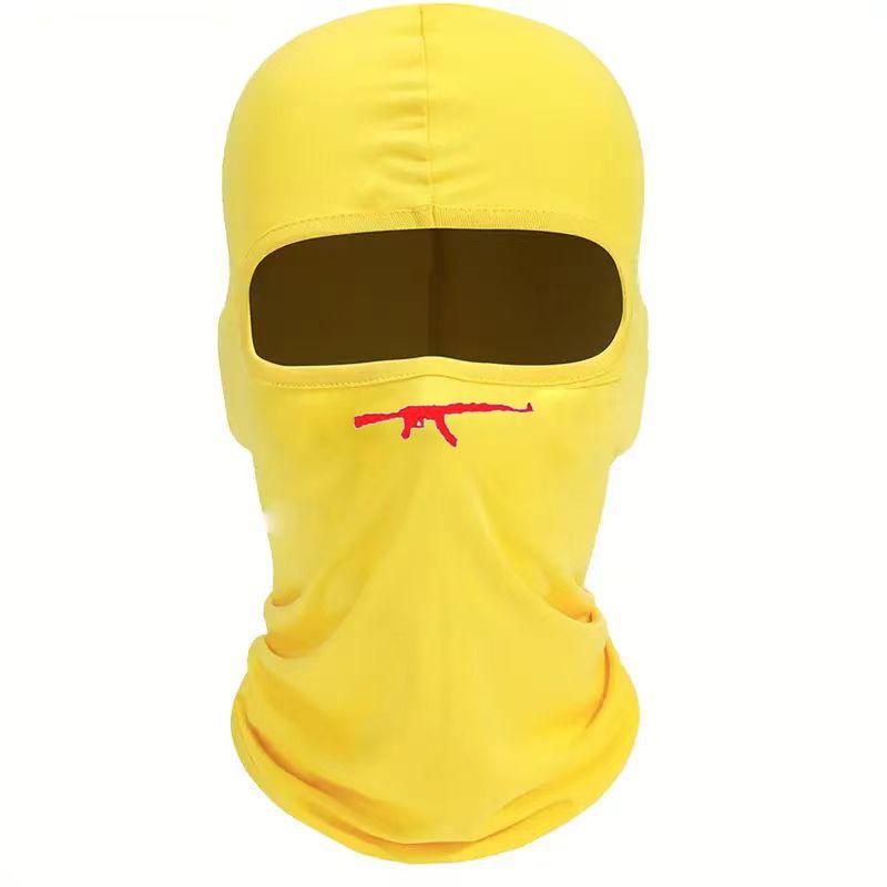 

AK47 printed face mask with sun protection and breathability, ideal equipment for outdoor travel, cycling and sports жовтий