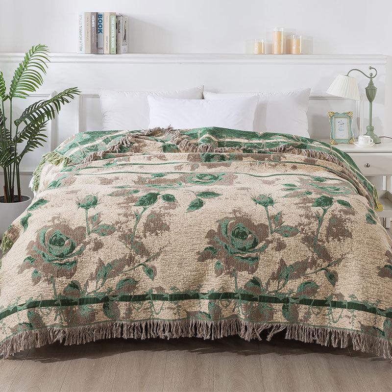 Gruby bawełniany muślinowy koc z frędzlami Ręcznik Pikowana kołdra dla pary Letnia chłodząca kołdra Letni cienki koc na sofę łóżko do drzemki