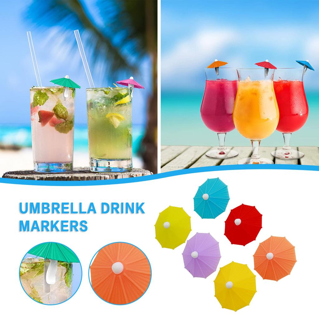 [tot] Umbrella Drink Markers Wine Glass Markers Drink Charms Creative Silica Gel Labelbuy at a