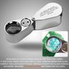 40x 25mm Jeweller Magnifier Pocket Folding Magnifying Jewelry Eye Loupe with LED Light Illuminated LED Currency Detecting/Jewlers Identifying Type