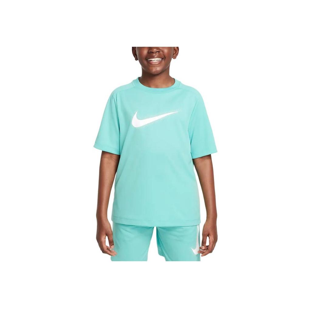 Nike T-Shirt Multi Dri-FIT Soft Comfortable Quick-Dry Short Sleeve Kids Tops Frost-Green DX5386-300