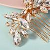 New Bridal Hair Comb High-end Wedding Prom Party Hair Accessories Female Handmade Marquise Rhinestone Six-tooth Comb