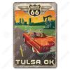 Alte Route 66 Blechschilder Get Your Kicks on US 66 Metallposter Vintage Wandkunst Dekoration für Garage Club Wohnzimmer Zuhause